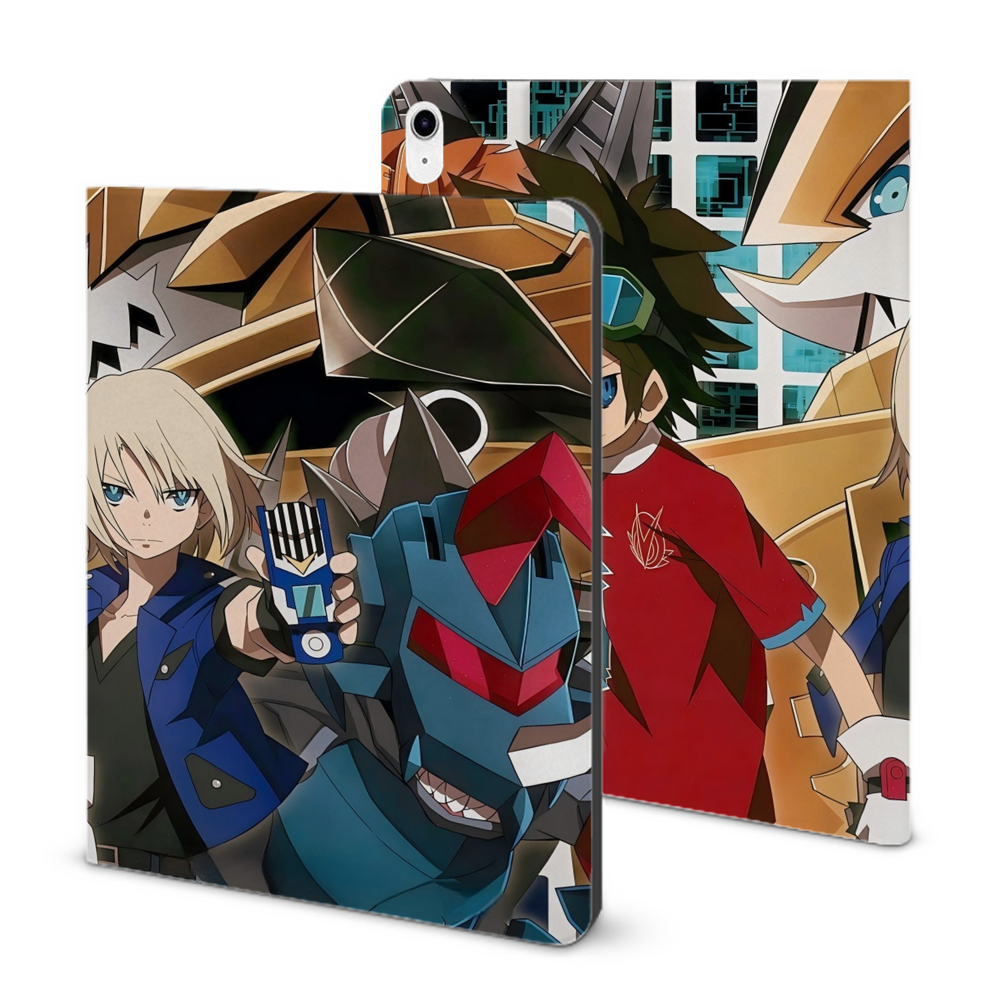 （画像用） Digimon デジタルモンスター/デジモン IPad ケース ブック型 PUレザー TPU 耐衝撃 軽量 薄型 ペン収納なし 全面保護 IPad 各モデル対応
